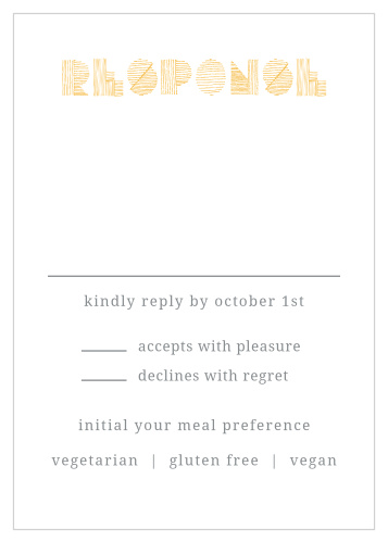 Very unique in design, the Simply Sketched Response Cards appear as if they were hand drawn with each recipient in mind.