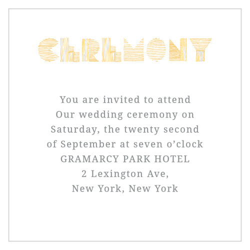 Very unique in design, the Simply Sketched Ceremony Cards appear as if they were hand drawn with each recipient in mind.