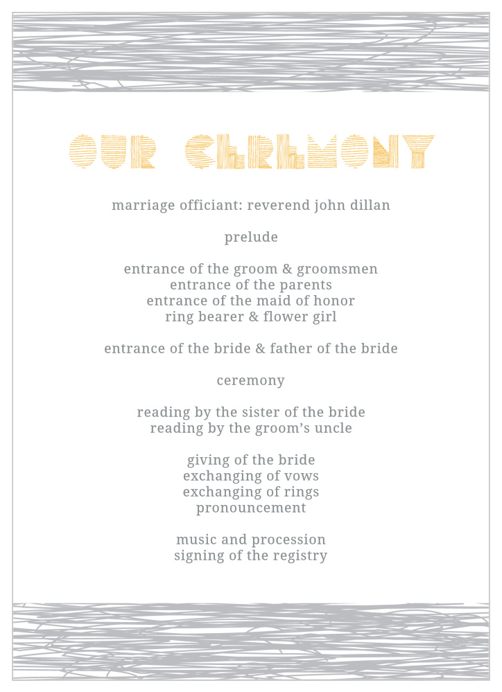 Simply Sketched Wedding Programs