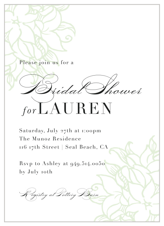 Set the stage for an enchanting event with our Bouquet Watermark Bridal Shower Invitations