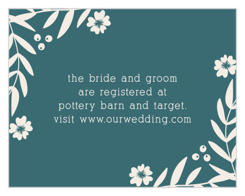 Use our Blooming Monogram Registry Cards to ensure that you only receive one blender on your wedding day instead of three.