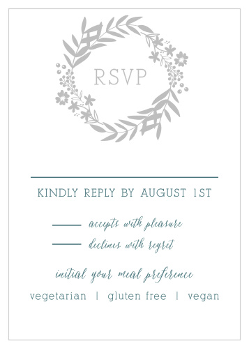 Plan for every guest with our Blooming Monogram Foil Response Cards.