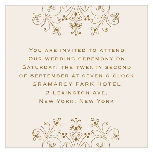 Floral Filigree Ceremony Cards give you the opportunity to invite the loved ones you want to a smaller, more intimate ceremony that you might not want all of your guests to attend. 