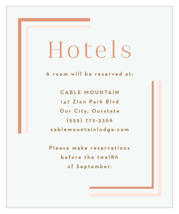 Clean Lines Accommodation Cards