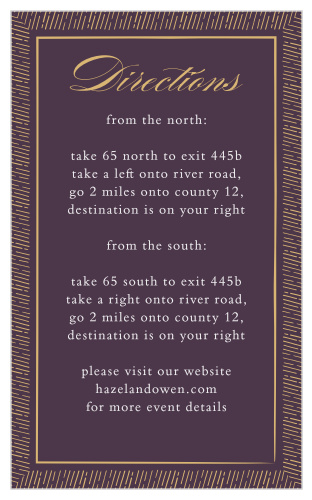 Guarantee that none of your guests get lost along the way with our beautiful Ornate Frame Foil Direction Cards.