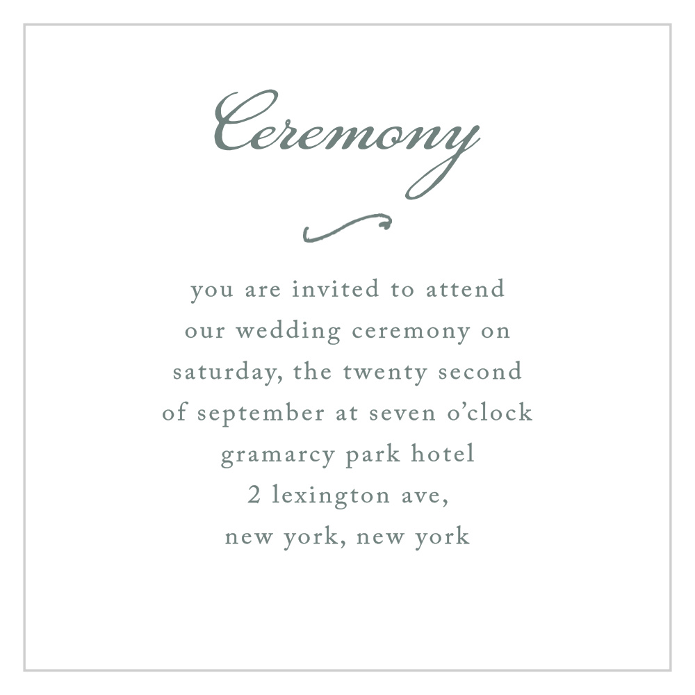 Rustic Elegance Ceremony Cards