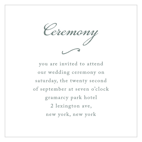 Invite only a select few to your smaller, more intimate ceremony with our Rustic Elegance Ceremony Cards.