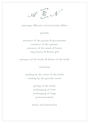 Use the elegantly simple design of our Rustic Elegance Wedding Programs to guide your guests through each moment of your wedding ceremony.