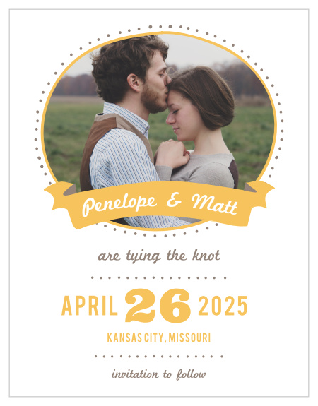 Ensure that your friends and family know when your wedding will be using the Pretty Playfulness Save-the-Date Magnets.