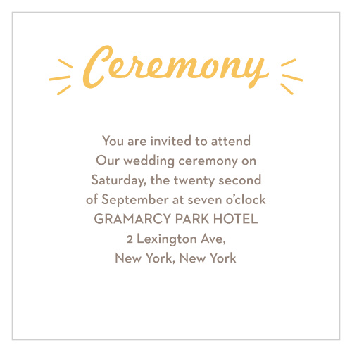 Make sure your guests know the ceremony details using the Pretty Playfulness Ceremony Cards.
