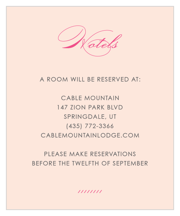 Modern Script Accommodation Cards
