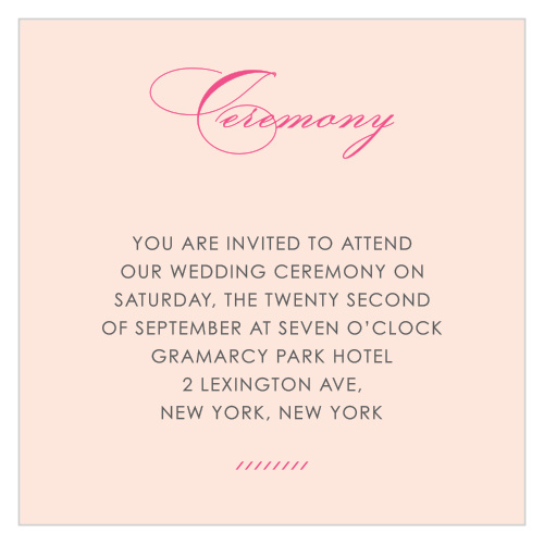 Make sure your guests know the ceremony details using the Modern Script Ceremony Cards.