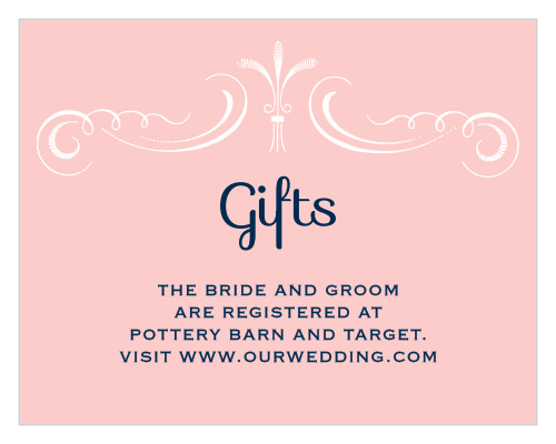 Make sure your guests know your registry details using the Sweet Elegance Registry Cards.