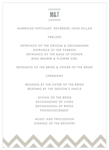 Place to Be Wedding Programs guide your guests through each special moment of your ceremony.