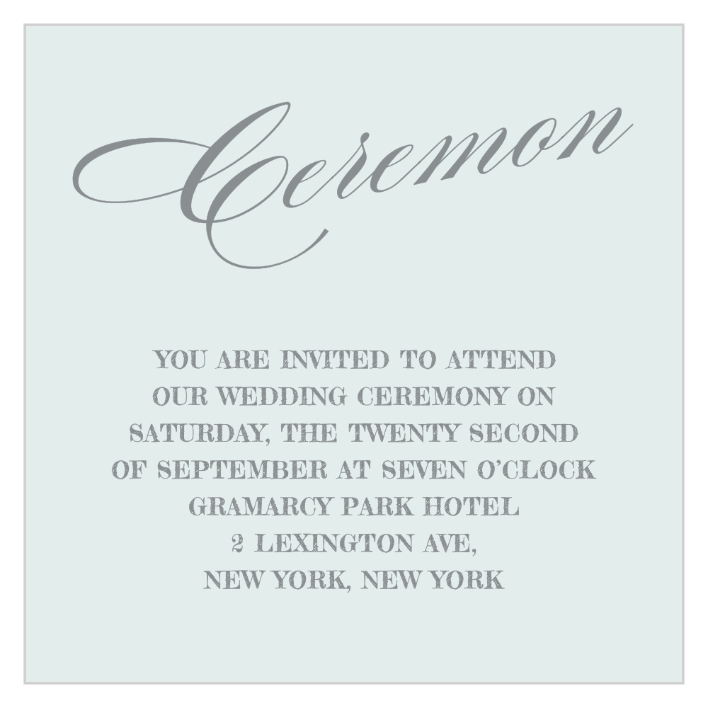 Prim & Proper Ceremony Cards