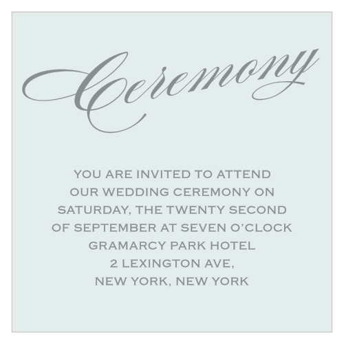 Our Prim & Proper Ceremony Cards utilize the same gorgeous design and color scheme as several other cards in the Prim and Proper wedding suite.