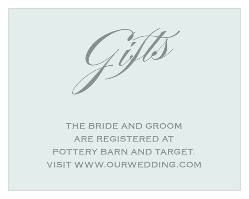 Our Prim & Proper Registry Cards utilize the same gorgeous design and color scheme as several other cards in the Prim and Proper wedding suite.