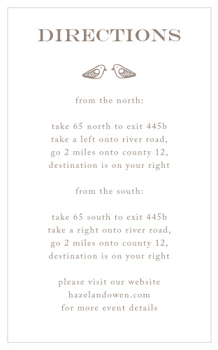 The Rustic Barn Direction Cards are the perfect way to let your guests know how to get to your outdoor location.