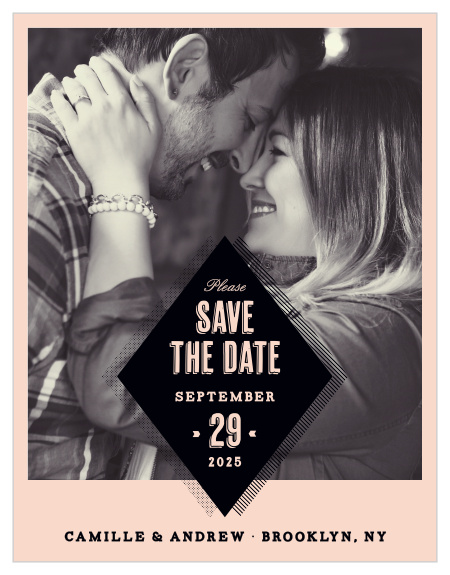 Ensure that your friends and family know when your wedding will be using the Rough Diamond Save-the-Date Cards.