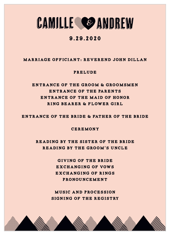 Rough Diamond Wedding Programs