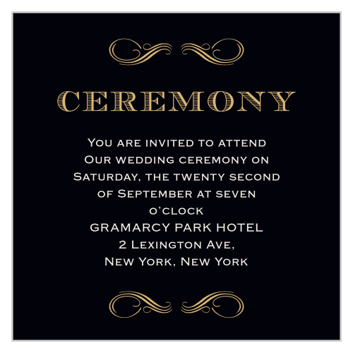 Create ceremony invites with the look of times gone past using the Lovely Vintage Foil Ceremony Cards.