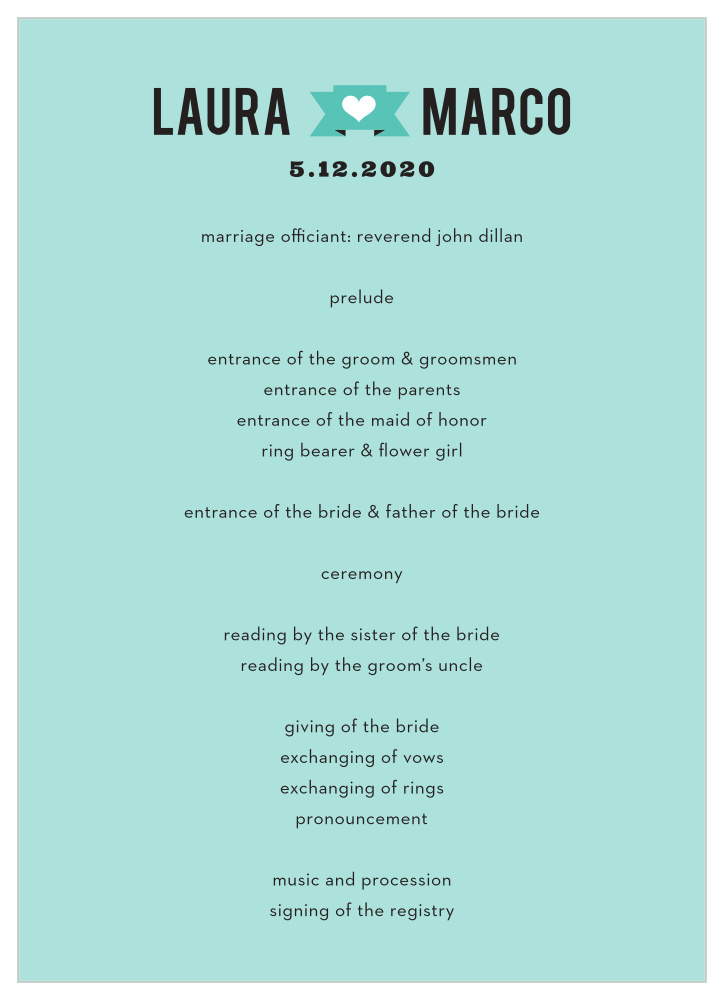 Love Struck Wedding Programs