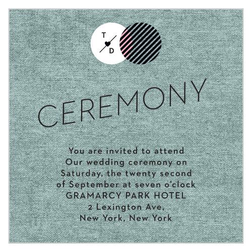 Make sure your guests know the ceremony details using the Modern Day Love Ceremony Cards.