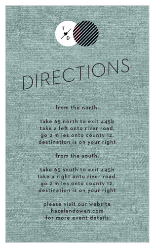 Make sure your guests know the best routes to get to your wedding using the Modern Day Love Direction Cards.