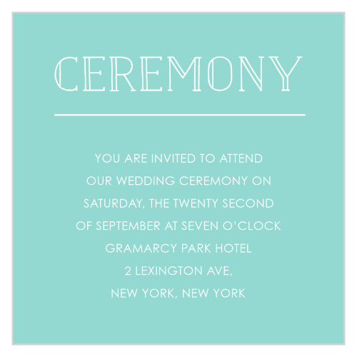 Invite your loved ones to your share your special moment with you with the lovely In the Garden Ceremony Cards from the Love vs. Design collection by Basic Invite.