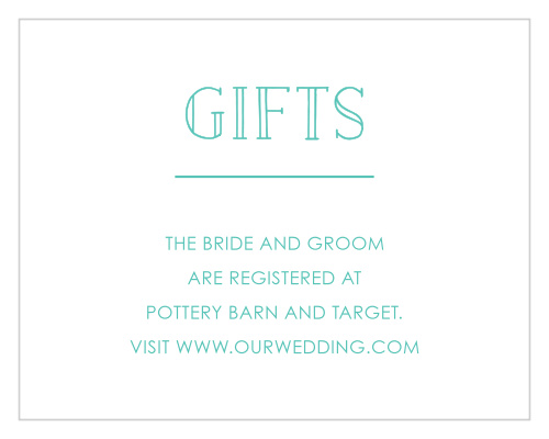 Let your guests know what gifts would best help you start your lives together with the lovely In the Garden Registry Cards from the Love vs. Design collection by Basic Invite.