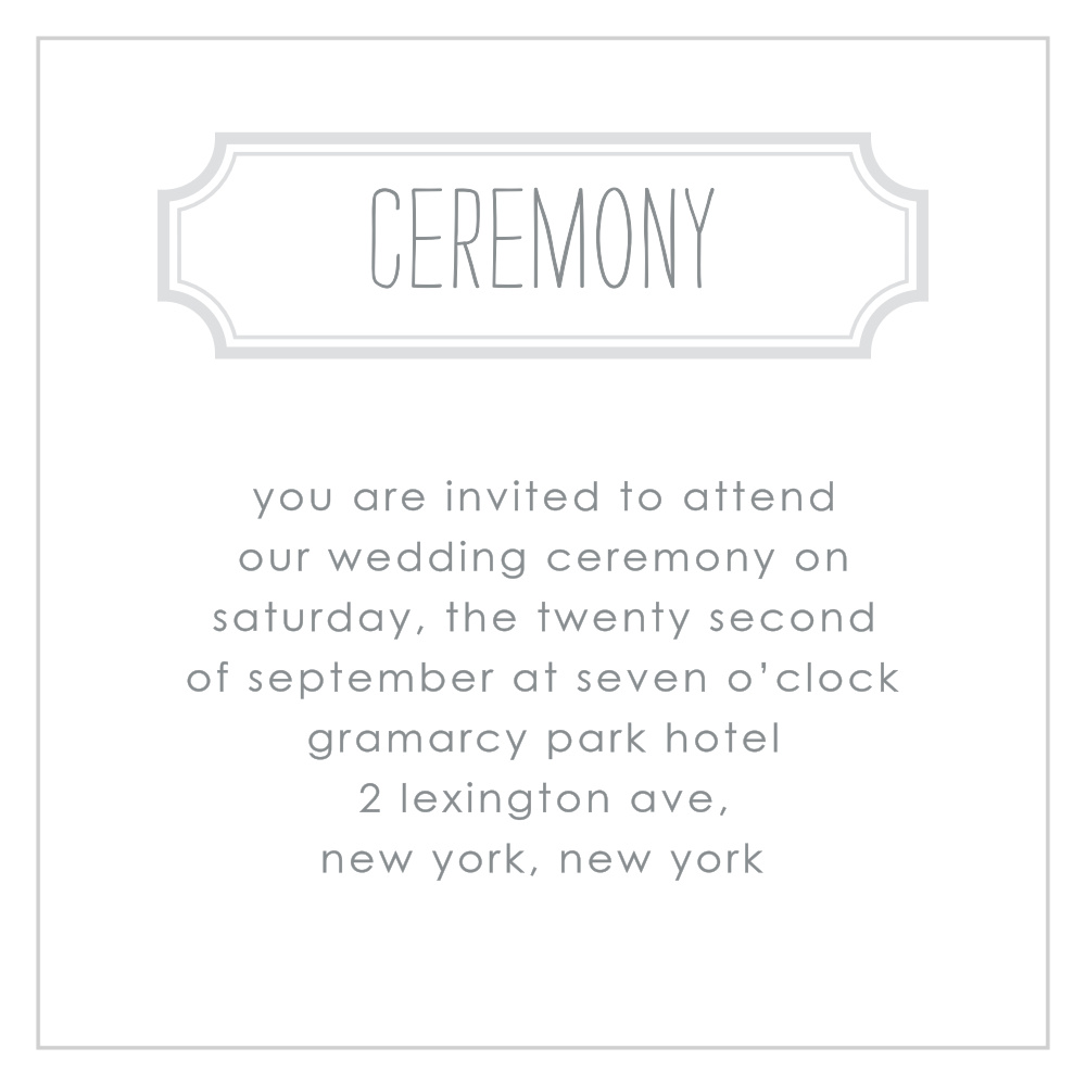 Keep It Simple Ceremony Cards
