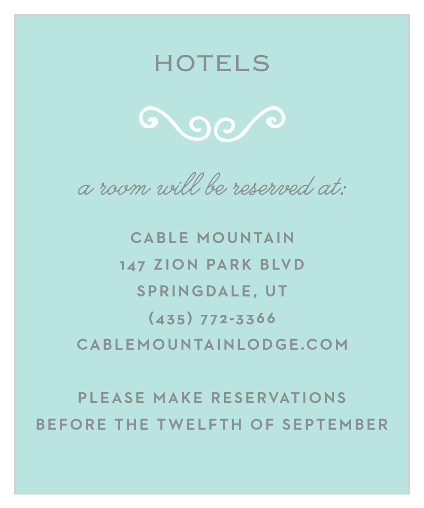 Classy & Curly Accommodation Cards