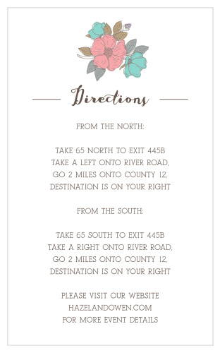 Your guests direction information is done up in a pseudo bronze, dressed up with a fairytale-esque script heading.