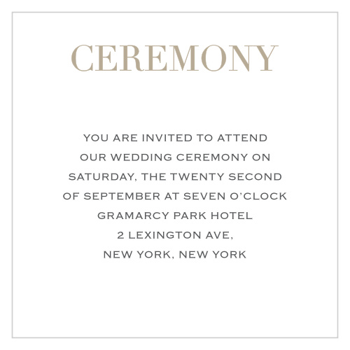 Our Simply Modern Ceremony Cards are a part of the Love Vs. Design collection by Basic Invite.