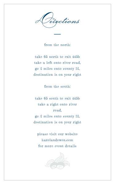 Make sure your guests know the best routes to get to your wedding using the Botanic Border Direction Cards.