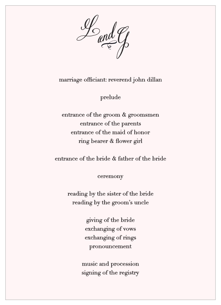 Elegant Chalkboard Wedding Programs
