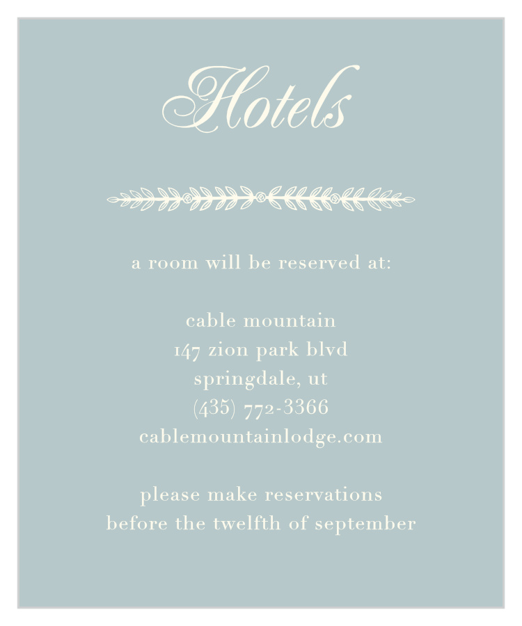 In Cursive Accommodation Cards