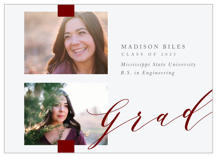 Our Picture Stack Graduation Announcement is the perfect way to show off your graduate.