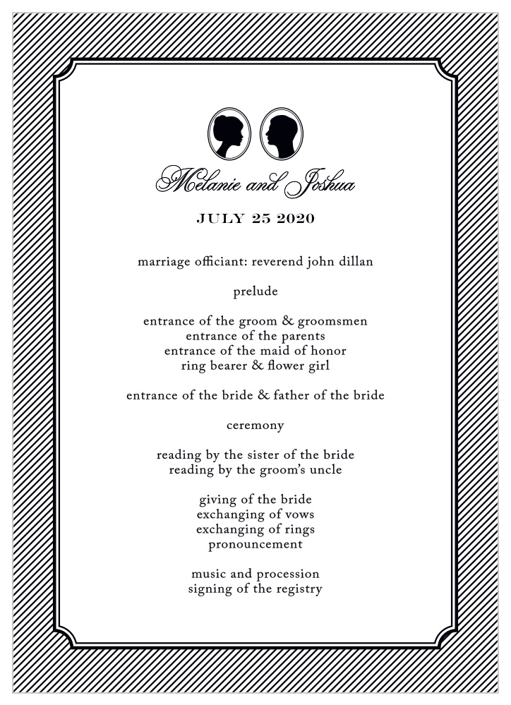 Stately Silhouette Wedding Programs