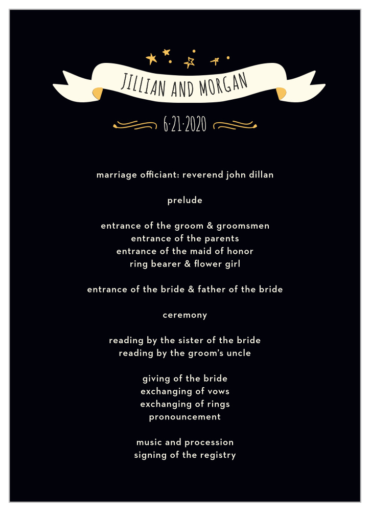 Good Times Wedding Programs