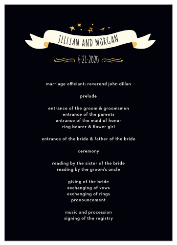 Let the "Good Times" roll with these vivacious wedding programs, as well as the rest of the Good Times wedding suite!