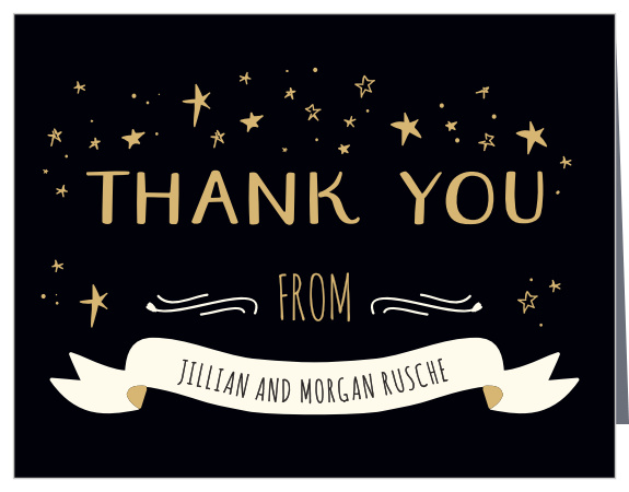 Let the "Good Times" roll with these vivacious foiled thank you cards, as well as the rest of the Good Times Foil wedding suite!