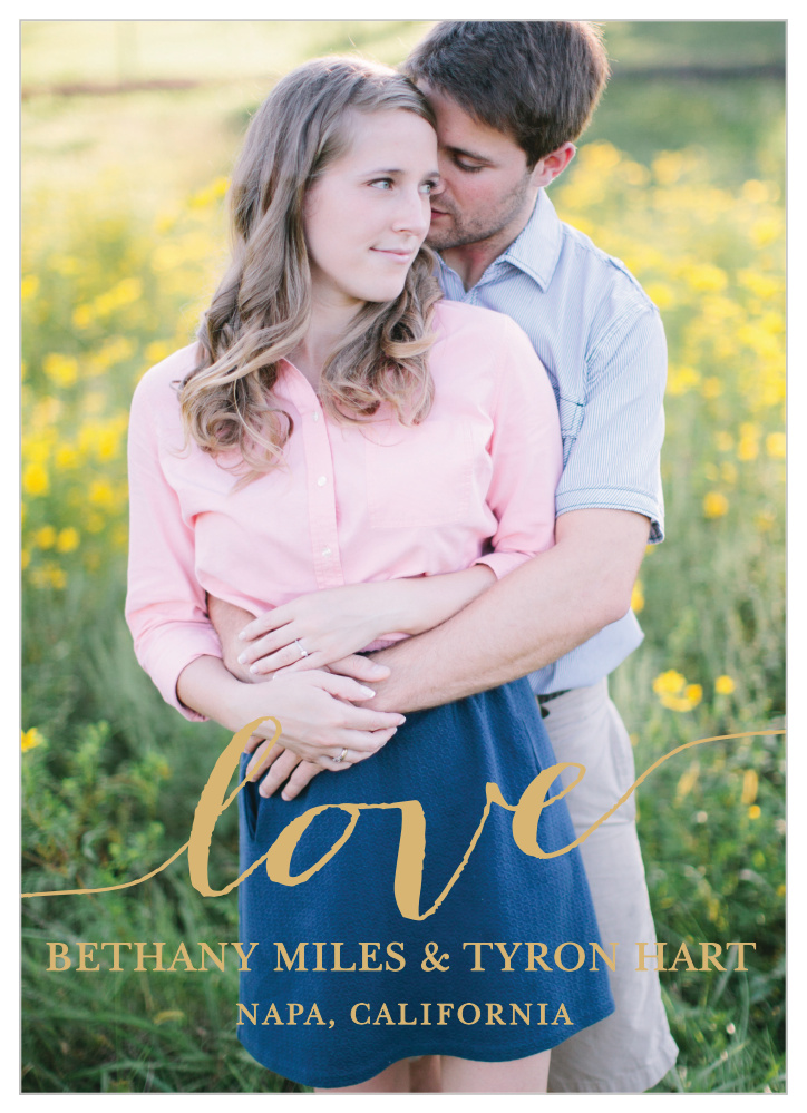 Love Script Foil Wedding Invitations