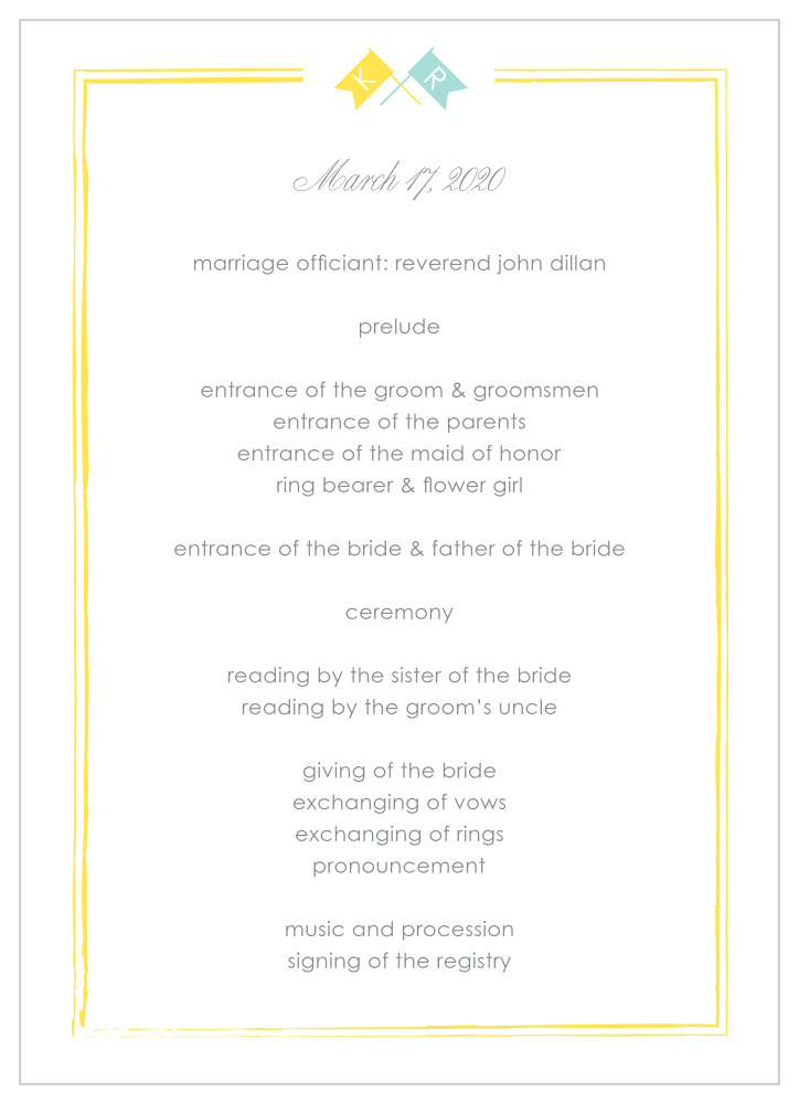 Say Yes Wedding Programs