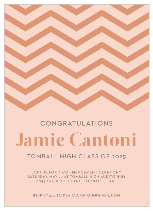 Surround yourself with friends and family to celebrate your amazing accomplishment with the chic look of our Island Cap Graduation Announcements.