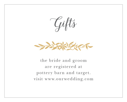 Delicate flowers accent your text on the Full Bloom Foil Direction Cards.