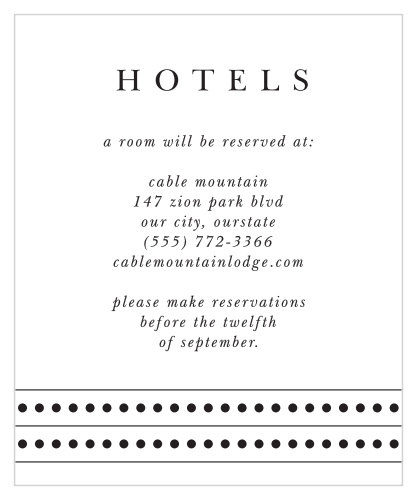Chic Couple Accommodation Cards
