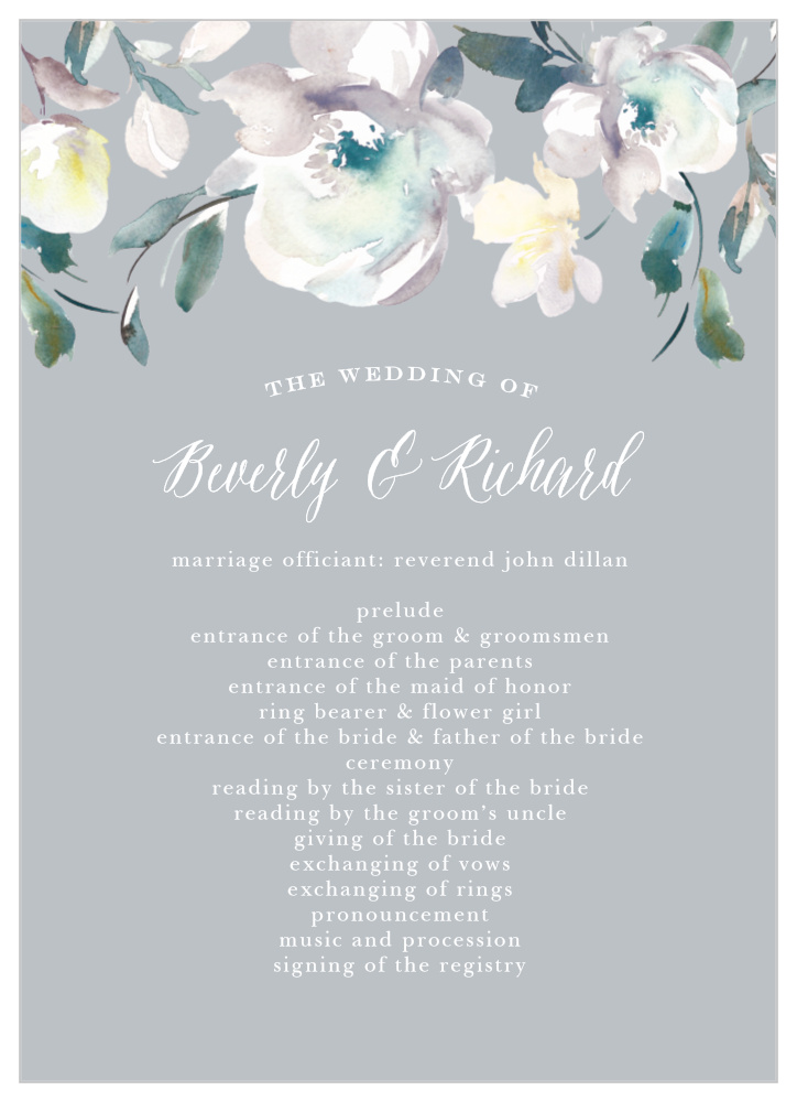 Antique Blooms Wedding Programs