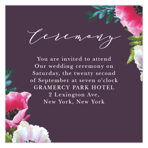 The Vibrant Anemone Ceremony Cards are an exquisite display of contrasts.