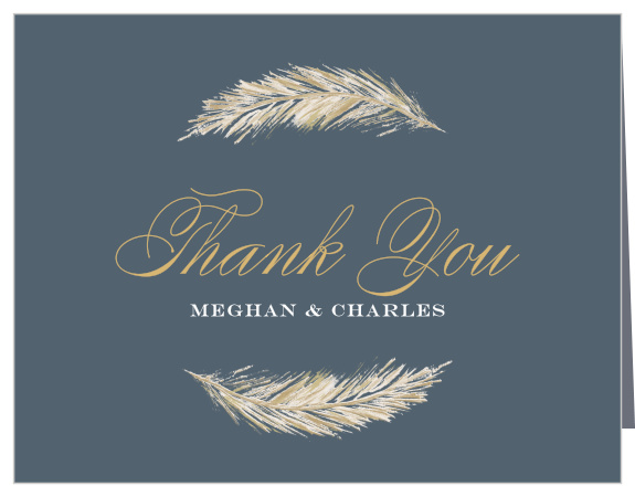 Make your appreciation tangible for your loved ones with our stunning Falling Feathers Foil Thank You Cards.
